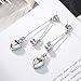 Neoglory Blue Heart Crystal Drop Pearl Earrings Rhinestone Platinum Plated Bridal Jewelry embellished with Crystals from Swarovski