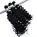 Yonis Deep Wave Hair Extensions Weft Weave Natural Black Color 3 Bundles Synthetic Human Hair Mixed Length (16
