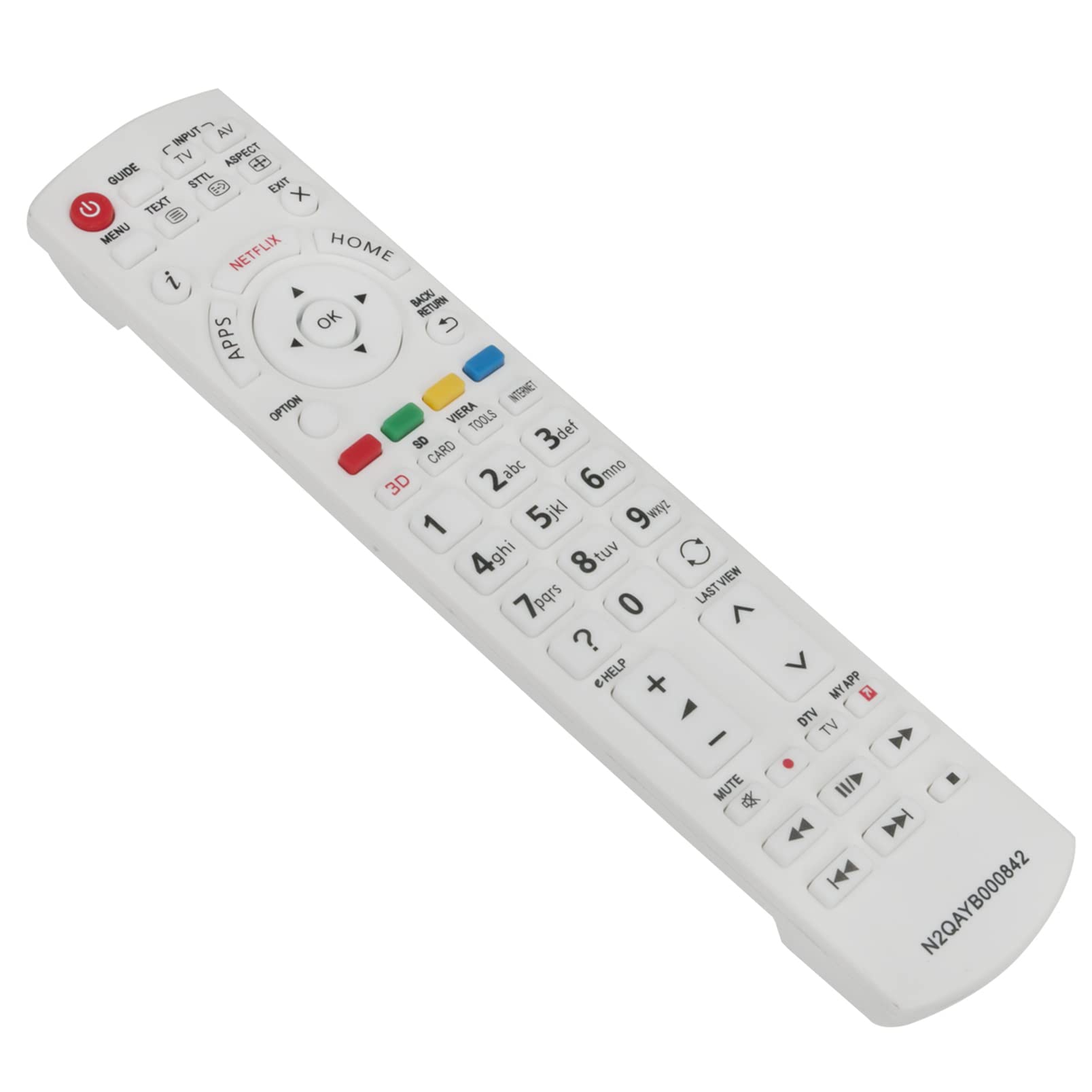 ALLIMITY N2QAYB000842 Replace Remote Control fit for Panasonic Viera TV TX-L42ET60E TX-P55VTW60 TX-40DS630E TX-50DX750F TX-L50DT60E TX-32AS600Y TX-48AS640B TX-60ASR650 TX-LR55ET60 TX-40CSW524-S