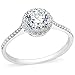 3.75CT Stainless Steel Solitaire Engagement Ring Propose Wedding Anniversary Statement (Silver, 7)