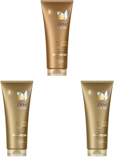 Dove Summer Revived Gradual Tanning Lotion Medium to Dark 200 ml Pack of 3