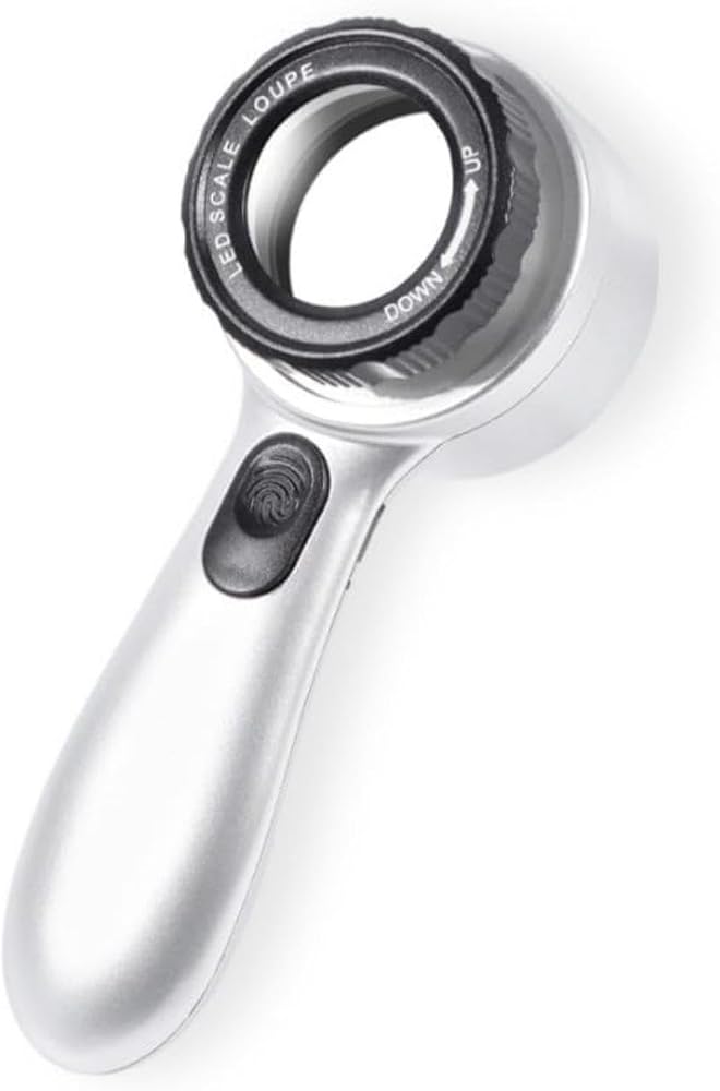 30x Magnifying Dermatoscope with LED, Rechargeable Handheld Skin Analyzer, 4 Lighting Modes & High Clarity Lens for Skin, Sca