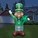 Holidayana 10ft St Patricks Day Inflatable Leprechaun - Saint Patty’s Leprechaun Holding Four Leaf Clover Blow Up Yard Decoration, Includes Built-in Bulbs, Tie-Down Points, and Powerful Built-in Fan