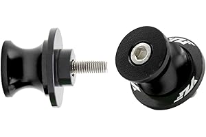 LQMY 2pcs 6MM M6 X1.5 Motorcycle Swing arm Sliders Stand Spools fits for YZF R1 R3 R6 R7 R125 R25 R1000 (Black)