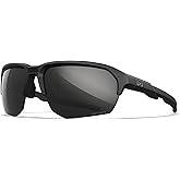 Wiley X JAKL Captivate Polarized Sunglasses, Safety Glasses for Men and Women, UV Eye Protection for Shooting and Outdoor Matte Black Frames, Black Mirror Lenses
