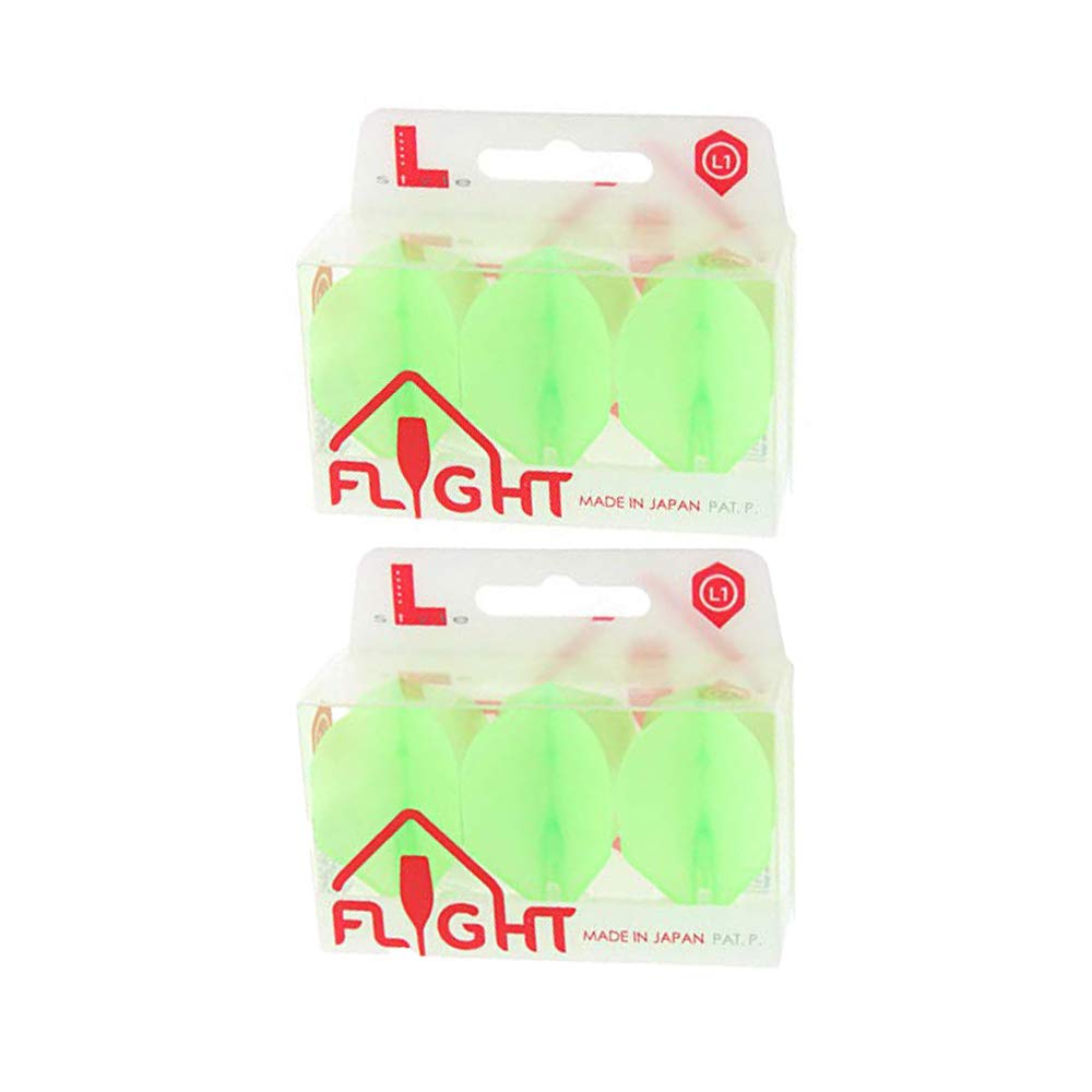 L-style L1 Standard Dart Flights – EZ – Neon Green – 2 Sets (6 Flights)