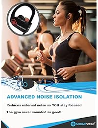 Auriculares inalámbricos con Bluetooth para correr   Auriculares de entrenamiento SoundWhiz impermeables   con micrófono de cancelación de ruido y Siri. Best Sport   Auriculares de diadema (9 horas)