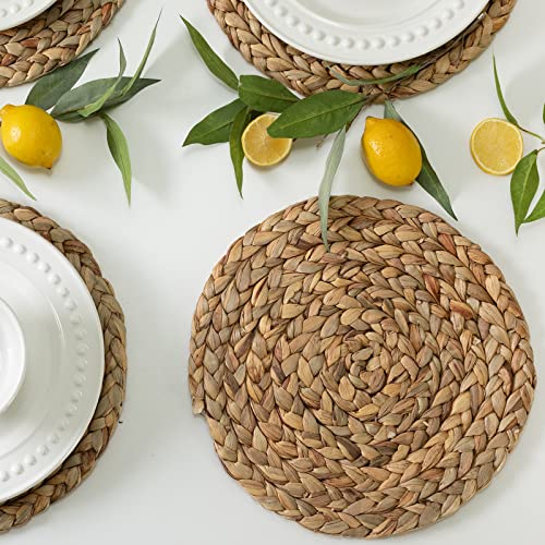 Benson Mills Water Hyacinth Braided Round Placemat Set of 4 (Natural