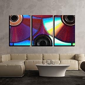3 Piece Canvas Wall Art - Oil Painting of DVD - Modern Home Art Stretched and Framed Ready to Hang - 16"x24"x3 Panels