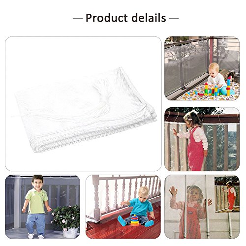Luerme 10Ft Child Safety Rail Net Outdoor Balcony & Stairway Deck Railing Safety Net Banister Stair Net Child Pet Toy Safety Stairs Protector Kid Safe Guard (White)