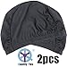 Qualtiy Yes QY 2Pack Superior Polyester Cloth Fabric Bathing Cap Swimming Caps Swimming Hats for Water Sports, Classic Pure Black Color