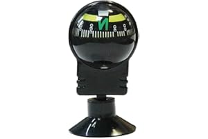 LJHNBA Degree Rotation Waterproof Vehicle Navigation Ball Shaped Car Compass with Suction Cup 2.28x1.26 Inch Degree Rotation Waterproof