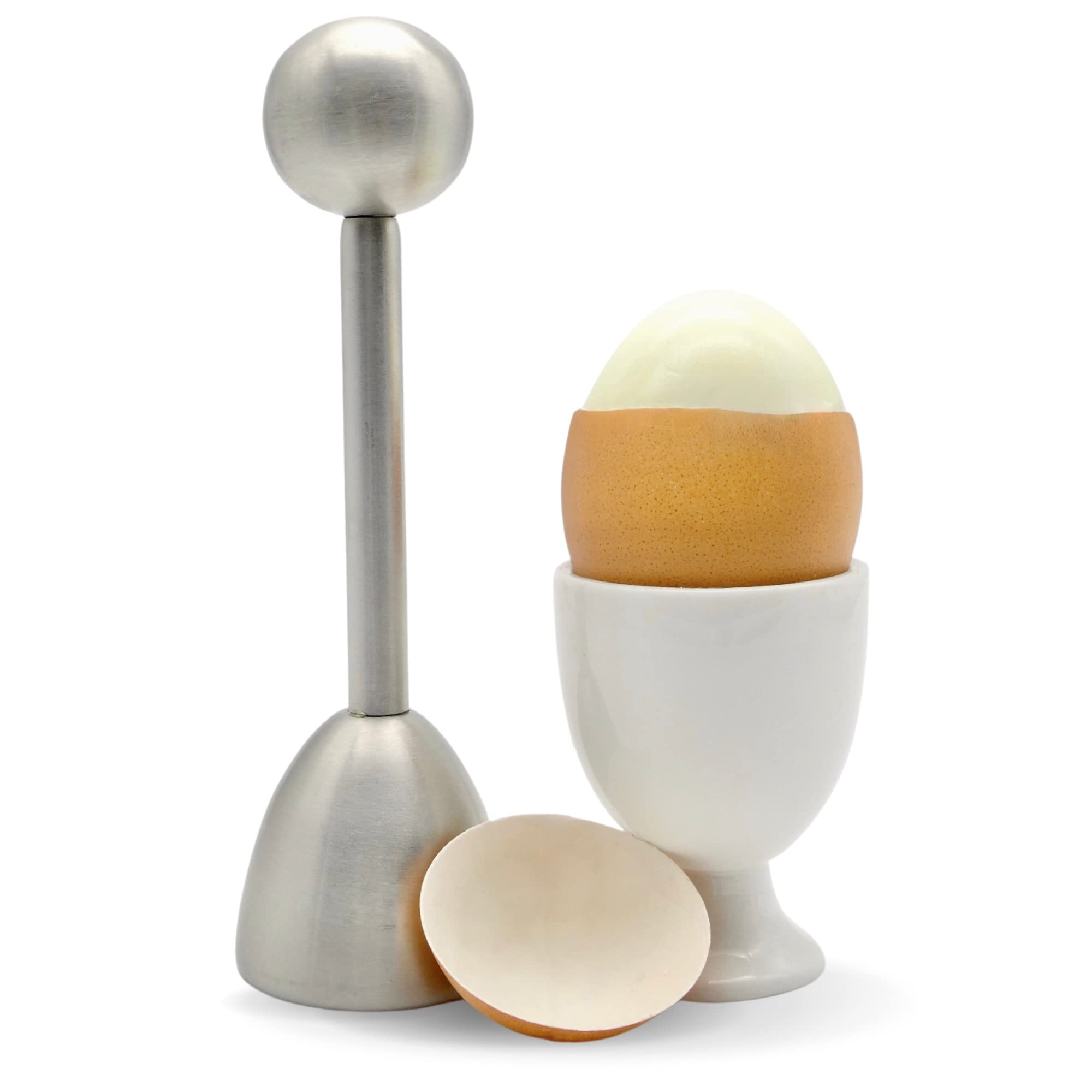 ICO Stainless Steel Egg Topper | Premium Boiled Egg Cutter and Egg Opener for Boiled Eggs | Egg Peeler for Hard Boiled Eggs with Precision Cutting