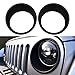 Iparts Black Bezels Front Light Headlight Trim Cover ABS for Jeep Wrangler Accessories Rubicon Sahara Jk 2007 2008 2009 2010 2011 2012 2013 2014 2015 2016 2017