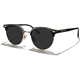 MERRY'S Modern Semi-Rimless Square Acetate Sunglasses for Women and Men UV400 Polarized Sunglasses S6190