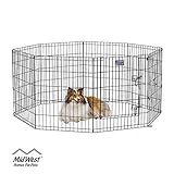 MidWest 552-30DR Foldable Metal Exercise Pen / Pet Playpen. Black w/ door, 24 W x 30 H Inch