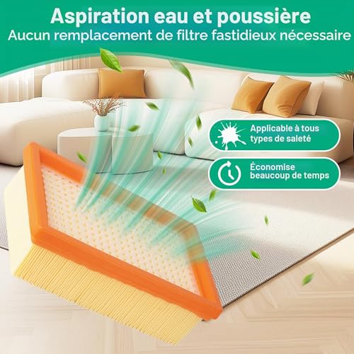 YeeQo Karcher Vacuum Cleaner Filter Set of 4 Suitable for Karcher WD4 WD5 WD6 / MV4 MV5 MV6 Wet and Dry Vacuum Cleaner Flat Pleated Filter Compatible with Karcher 2.863-005.0 with Cleaning Brush