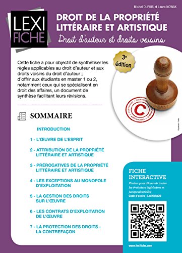 Droit de la propriété littéraire et artistique by 