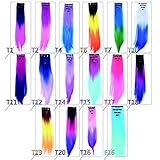 Neitsi Bundle 10 Pieces of 50cm Multi-Colors Party Highlights Clip In Synthetic colored Hair Extensions ombre hair weft Pieces Colorful