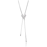TONLUYAX Silver Heart Necklace for Women Y Chain Adjustable Long Necklaces Fashion Dainty Jewelry