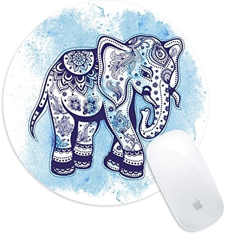 Mouse Pad, Customized Round Non-Slip Rubber Comfortable Mouse Mat for Gaming and Office - Elephant