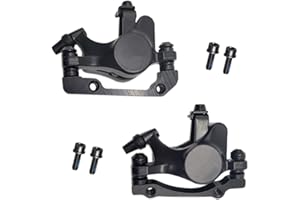 TONLOOEEL 1 Pair Bicycle Mechanical Disc Brake Calipers,MTB Double Piston Wire Pull Brake Aluminum Alloy Calipers,Road Bike a