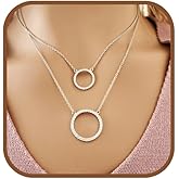 Eternity Circle Necklace 925 Sterling Silver Cubic Zirconia/Open Circle Silver Necklace/Gift for Her/Two Eternity Circle Sizes