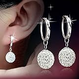 Hemlock Women Lady Silver Alloy Snowflake Pendant Stud Earrings (Silver)