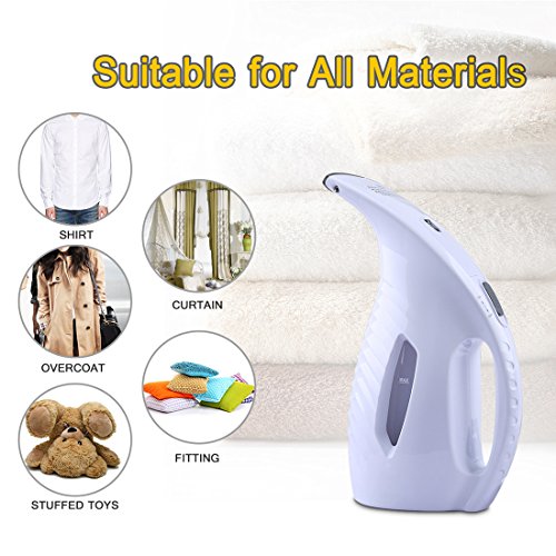 [Newest Version] Portable Garment Steamer Trouser Pressers Travel Clothe Wrinkle Shooter Handheld Clothing Steamer Fabric Steamer Fast Heat-up Ironing 180ml for All Materials for Home and Travel White