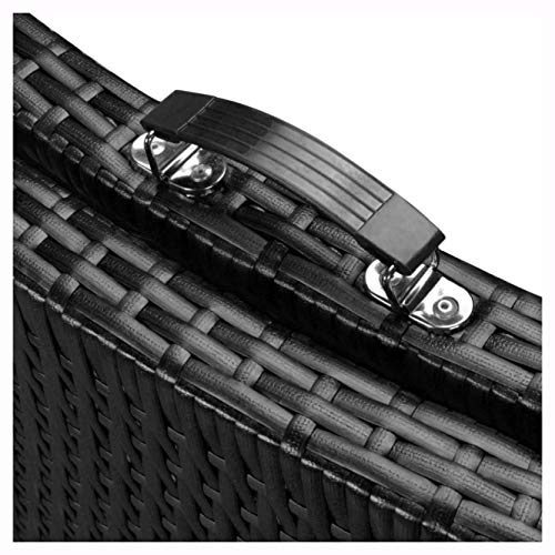 Sunlounger, Folding Sun Loungers 2 pcs with Table Poly Rattan Black