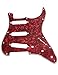 Metallor Electric Guitar Pickguard 3 Ply 11 holes SSS Single Coil Compatible with Strat Style Modern Guitar Parts Replacement (Red Pearl)