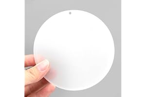 SINJEUN 40 Pack 4 Inch Clear Acrylic Circles with Hole, 1/8" Thick Round Acrylic Ornament Blanks, Transparent Acrylic Discs Keychain Blanks for Vinyl, Engraving Projects, DIY Keychain, Art Crafts