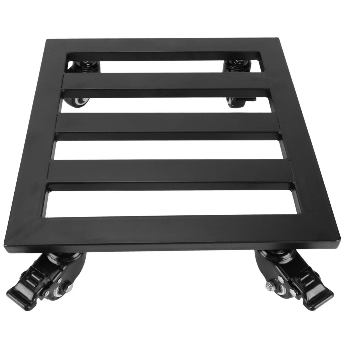 Metal Planter Flower Pot Carrier with Rolling Wheels Plant Potted Stand Square Flower Pot Rack on Rollers Dolly Holder Indoor Outdoor Planter Trolley Casters 30cm