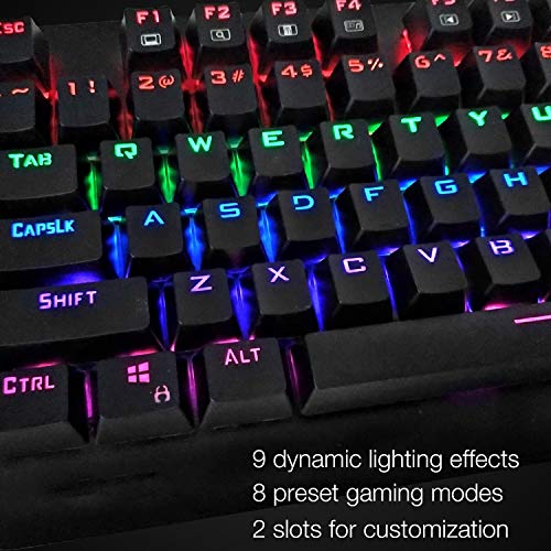 Mechanical Keyboard, EYOOSO K600 LED Rainbow Backlit Mechanical Gaming