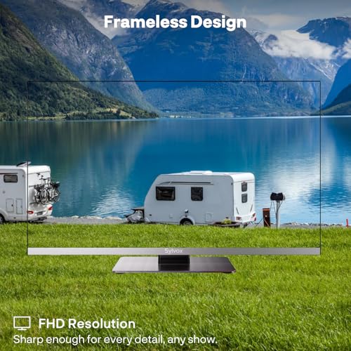 SYLVOX Smart Google TV 24" (60cm) for Camper | 1080P | Integrated DVD Player, 12 Volt Televisions Adapter, Triple Tuner DVB-T2/S2, USB, HDMI, Ideal for Caravans, Trucks