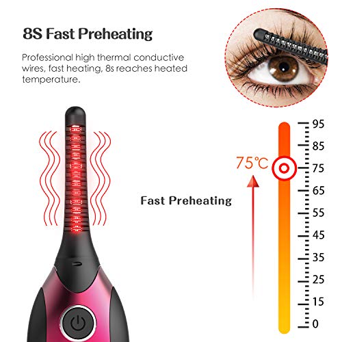 Heated Eyelash Curler, Electric Eyelash Curler, Mini USB Rechargeable
