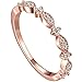 BOHG Jewelry Women's 3mm 18k Rose Gold Plated Cubic Zirconia CZ Love Eternity Promise Ring Wedding Band