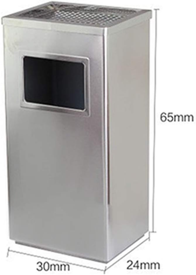 Pattumiera Esterna Con Posacenere - Acciaio Inox | Autoportante | Design Moderno Per Interni Ed Esterni - Foto 3