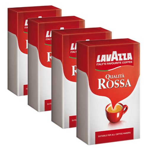 Lavazza Kaffee Qualita Rossa, gemahlen, Espresso für Cappuccino und Latte Macchiato 4 x 250g
