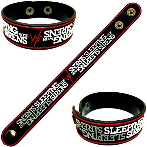1 Pcs. SLEEPING SIRENS Hard Core Heavy Metal Punk Rock Music Band Logo Symbol Sign Rubber Silicone Bracelet Wristband by BEST EXPO
