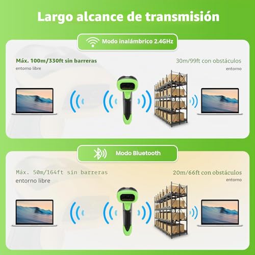 NetumScan Wireless USB Barcode Scanner Bluetooth 1D 2D QR Barcode Reader Portable Compatible with Computer for Pos System, Supermarket, Warehouse, Retail Store NSL8BL
