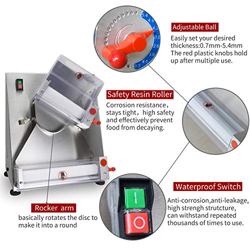SHANGPEIXUAN Automatic Pizza Dough Roller Sheeter Machine,Making 3''-12''Pizza Dough,Pizza Making Machine,Food Preparation Equipment … - Thumbnail 4