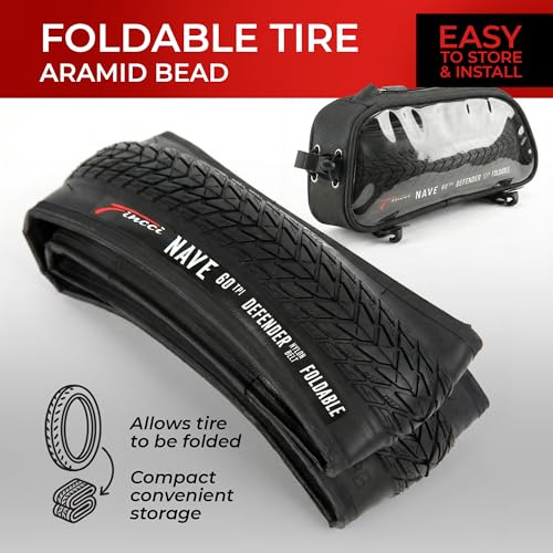 Fincci Gravel Copertoni Bici 700x35c - Set di Pneumatici Pieghevoli 28" con Protezione Antiforatura 1 mm e 2 Camere d'aria 37-622 - Gomme per Montagne & Elettrica Bici, City Bike Uomo & Donna
