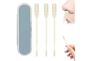 jitaty Nose Hair Trimmer for Women Men,2-in-1 Nasal Hair Cutter,2025 Upgrade NoseHair Removal,360° Nostril Scissors,Double Sided Nose Hair Knife with Soft Cleaning Brush (Yellow-3PC)