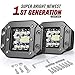 DWVO Flush Mount LED Pods 4.8Inch 2PCS 42W Triple Row 6300LM PCS Upgrade Chipset Flood Spot Combo Beam for Driving Lights Boat LED Work Lights