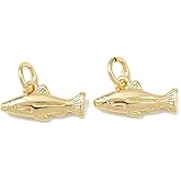 KitBeads 10Pcs Gold Plated Ocean Fish Charms Brass Dangle Sea Animal Charms for Jewelry Making Bracelets Earrings Necklaces Crafts Bulk