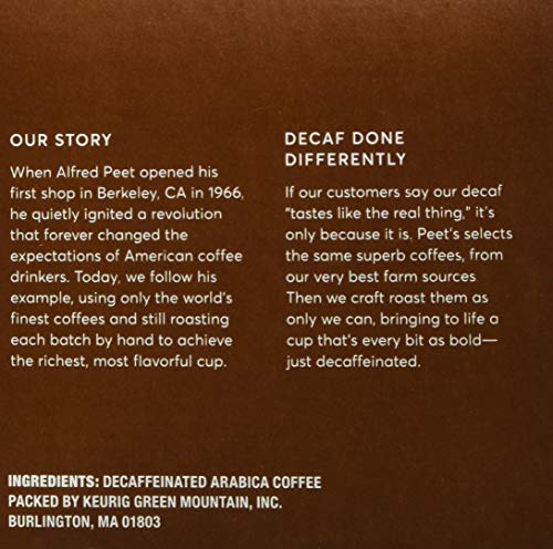 PEET’S COFFEE, DARK ROAST DECAFFEINATED COFFEE K-CUP PODS FOR KEURIG BREWERS – DECAF HOUSE BLEND 10 COUNT (1 BOX OF 10 K-CUP PODS) PACKAGING MAY VARY