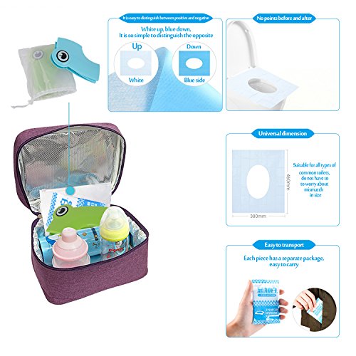 PITAYA Travel Portable Folding Potty Training Toilet Seat Cover, Non Slip Silicone Pads, Suitable for Kids Baby Boys and Girls (Green)