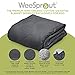 WeeSprout Weighted Blanket for Kids, 10 lb - 100% Organic Cotton, Breathable with Quilted Pockets, for Children Weighing 90-120 lbs, 41” x 60”, Twin Size Comforter, Dark Gray Blanket