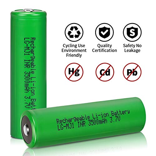18650 Akku, Keenstone 2 Stücke 3500mAh 3,7V Wiederaufladbarer Batterie 18650 Li-Ionen Button Top Akku für LED-Taschenlampe, Ferngesteuertes elektronisches Spielzeug, Mikrofon-[Nicht für E-Zigaretten]